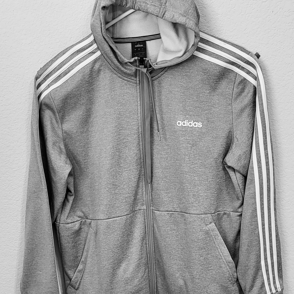 Adidas Gray Zip-Up Hoodie Mens L New Without Tags